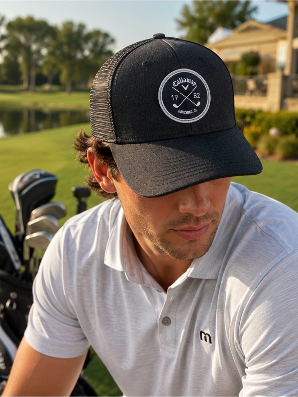 Callaway Black Mesh Trucker Golf Hat Adjustable Snapback